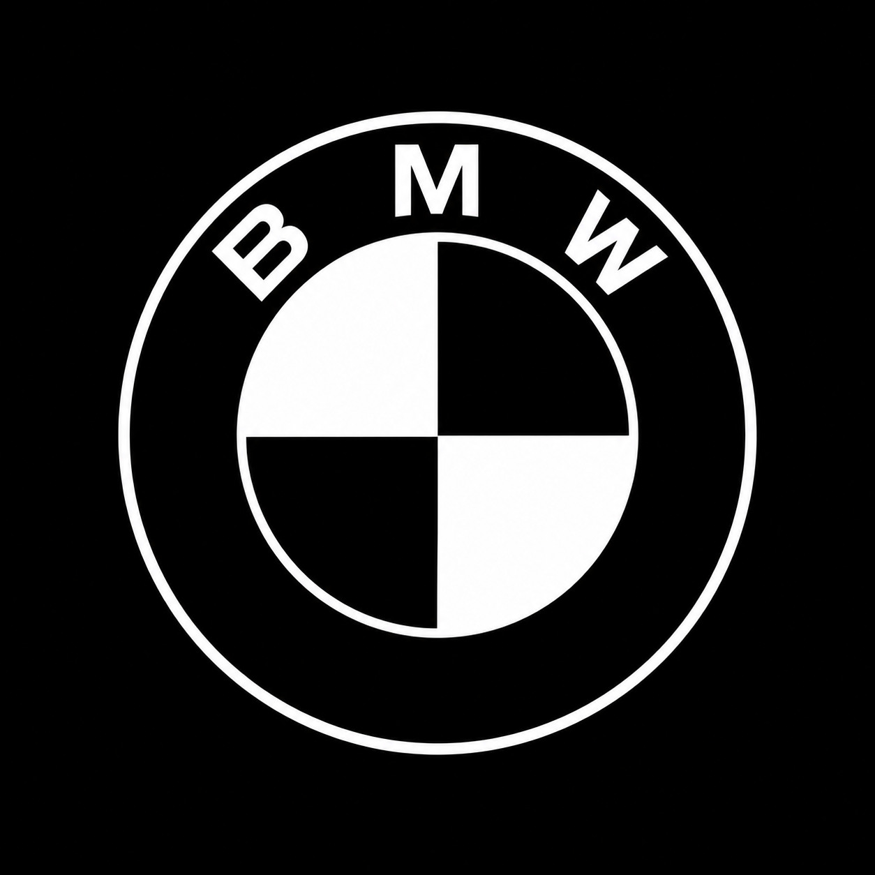 Emblème BMW monochrome minimaliste