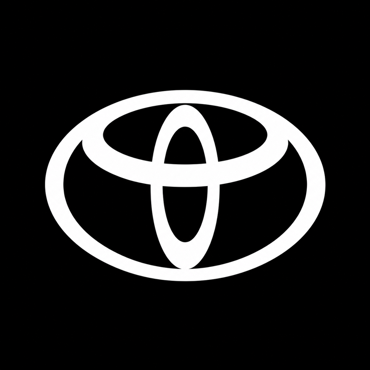 Emblème Toyota blanc sur fond noir