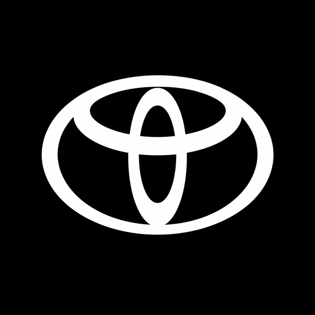 Logo Toyota blanc sur fond noir